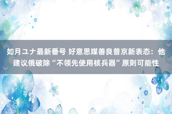 如月ユナ最新番号 好意思媒善良普京新表态：他建议俄破除“不领先使用核兵器”原则可能性