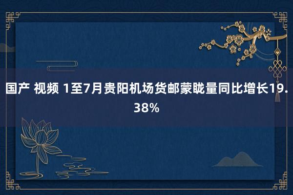 国产 视频 1至7月贵阳机场货邮蒙眬量同比增长19.38%